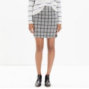 ✨Madewell✨ Windowpane Wool Skirt Size 10 NWT